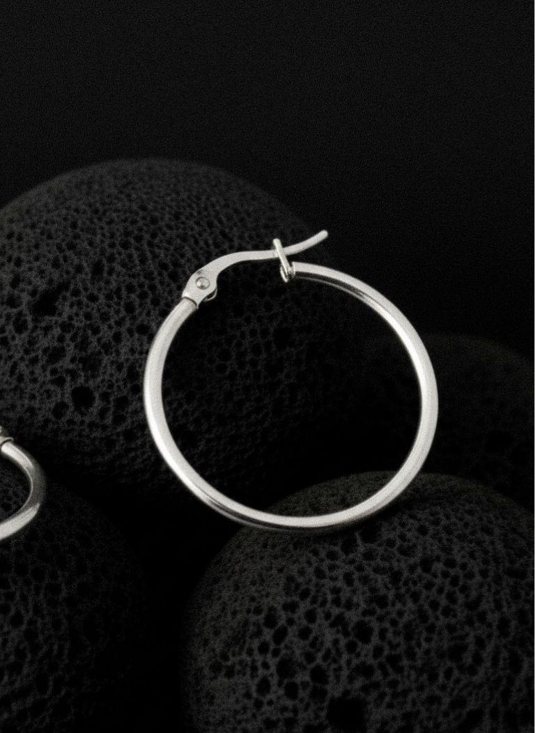 Celeste Silver Hoops