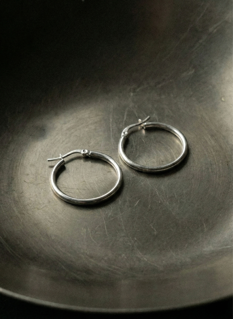Celeste Silver Hoops