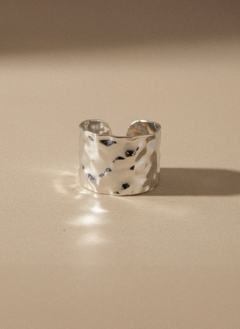 Luna Hammered Ring